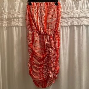 Strapless Orange Dress